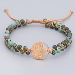 image-Woven Twine Double Tree of Life Yoga Bracelet