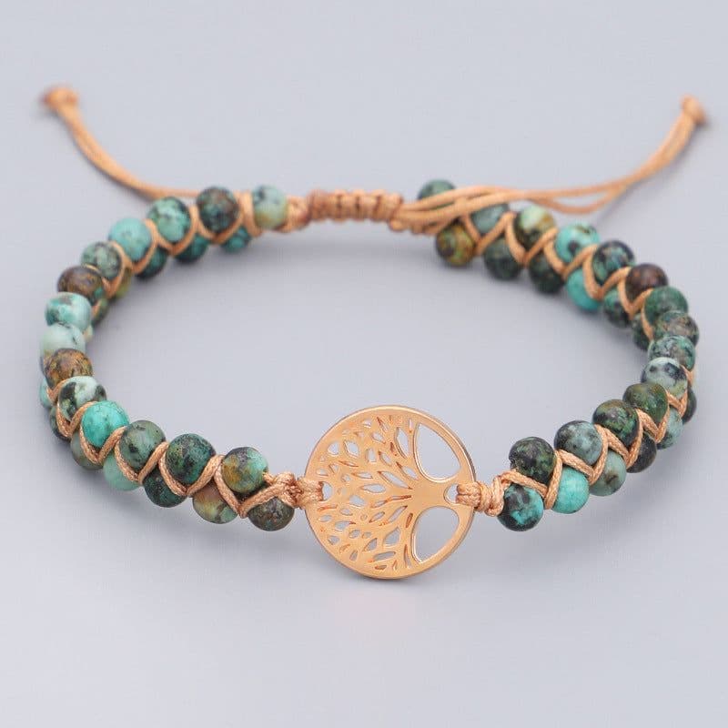 image-Woven Twine Double Tree of Life Yoga Bracelet