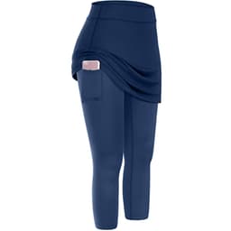 image-Women Tennis Skirted Leggings Pockets Elastic Sports Yoga Capris Skirts Legging
