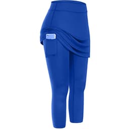 image-Women Tennis Skirted Leggings Pockets Elastic Sports Yoga Capris Skirts Legging