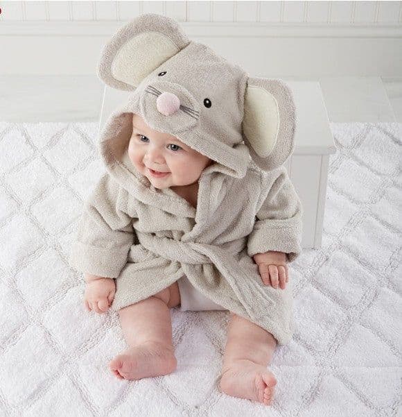 image-Children's Hooded Absorbent Animal-shaped Bathrobe
