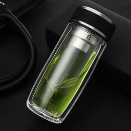 image-Cup Thickened Glass Water Cup Double-Layer Glass Custom Creative Transparent