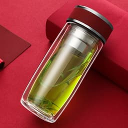 image-Cup Thickened Glass Water Cup Double-Layer Glass Custom Creative Transparent