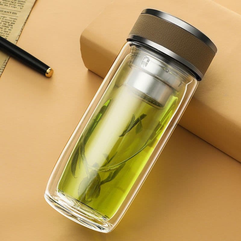 image-Cup Thickened Glass Water Cup Double-Layer Glass Custom Creative Transparent
