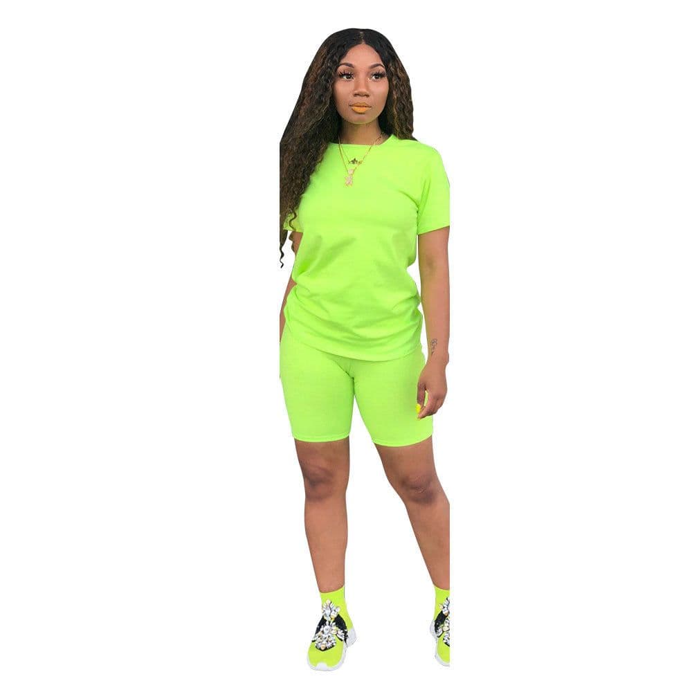 image-16-Color Solid-Color Sportswear Two-Piece Set Coffee XXL for Women