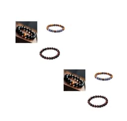 image-Natural Black Onyx With Stone Tiger Eyes Energy Bracelet