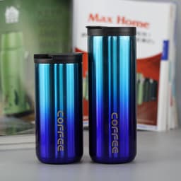image-Gradient Color Direct Drinking Coffee Cup Vacuum Water Cup 304 Stainless Steel Vacuum Cup