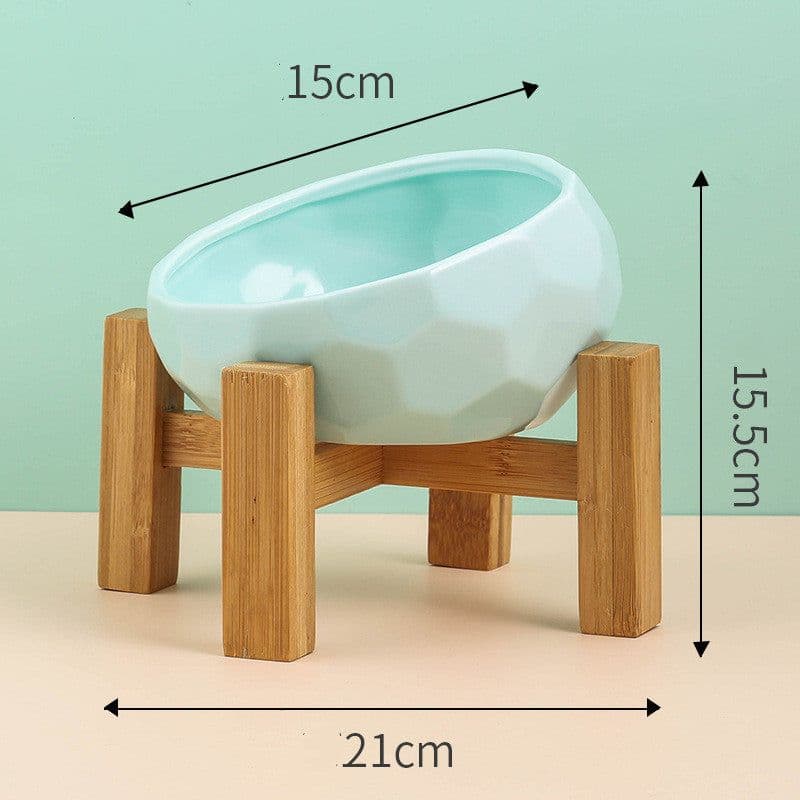 image-Pet Supplies Bowl Ceramic Cat Bowl Dog Bowl Oblique Mouth