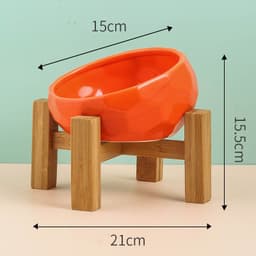 image-Pet Supplies Bowl Ceramic Cat Bowl Dog Bowl Oblique Mouth