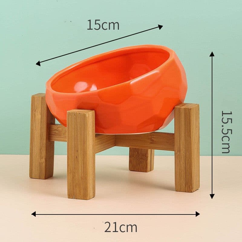 image-Pet Supplies Bowl Ceramic Cat Bowl Dog Bowl Oblique Mouth