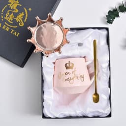 image-PinkGirl Heart Ceramic Cup Nordic Couple Water Cup Coffee Cup With Lid Spoon