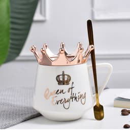 image-PinkGirl Heart Ceramic Cup Nordic Couple Water Cup Coffee Cup With Lid Spoon