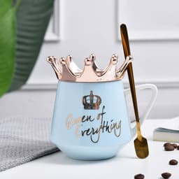 image-PinkGirl Heart Ceramic Cup Nordic Couple Water Cup Coffee Cup With Lid Spoon