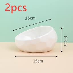 image-Pet Supplies Bowl Ceramic Cat Bowl Dog Bowl Oblique Mouth