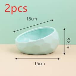 image-Pet Supplies Bowl Ceramic Cat Bowl Dog Bowl Oblique Mouth