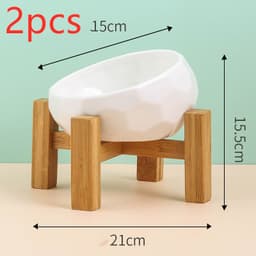 image-Pet Supplies Bowl Ceramic Cat Bowl Dog Bowl Oblique Mouth