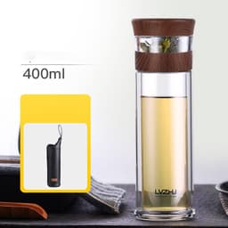 image-Double-Layer Glass Men's Household Drinking Water Filter Water Cup