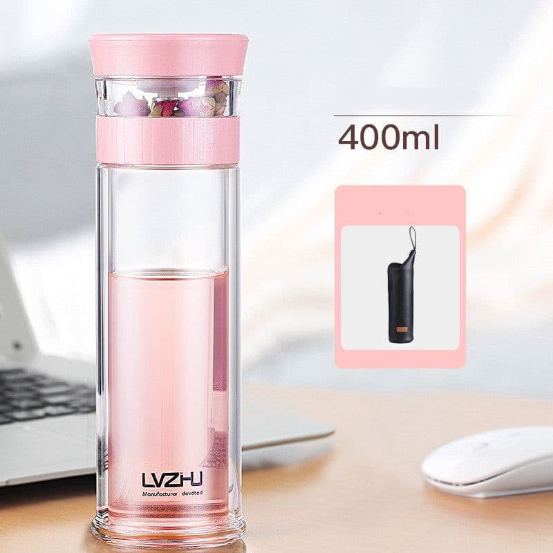 image-Double-Layer Glass Men's Household Drinking Water Filter Water Cup