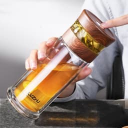 image-Double-Layer Glass Men's Household Drinking Water Filter Water Cup