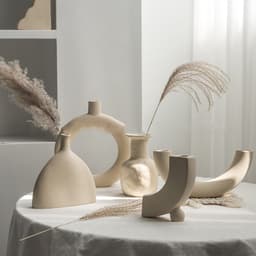 image-Simplicity Ceramic Vase Dry Flower Arrangement Home Decoration Ornament Living Room Display Art Vases