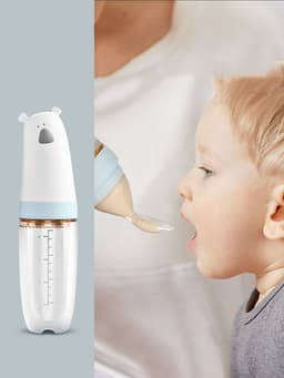 image-Baby Rice Cereal Spoon Soft Silicone Squeeze Rice Noodle Bottle Feeding Baby Confused Spoon Food Supplement Artifact Tool