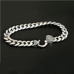 image-Sterling Silver Men's Six-Character Mantra Bracelet - Retro Thai Style