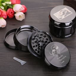 image-Round Metal Smoke Grinder, Zinc Alloy Crusher Grinder