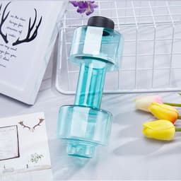 image-Dumbbell Water Bottle Fitness Creative Portable Plastic Water Bottle Sports Water Cup Large Capacity Space Cup
