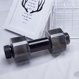 image-Dumbbell Water Bottle Fitness Creative Portable Plastic Water Bottle Sports Water Cup Large Capacity Space Cup