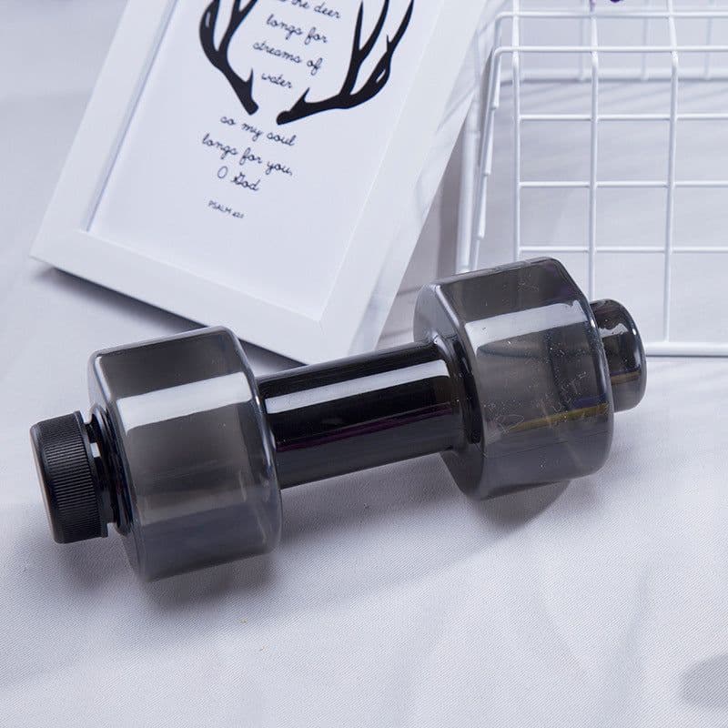 image-Dumbbell Water Bottle Fitness Creative Portable Plastic Water Bottle Sports Water Cup Large Capacity Space Cup