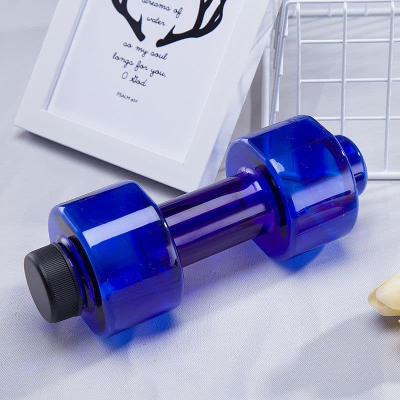 image-Dumbbell Water Bottle Fitness Creative Portable Plastic Water Bottle Sports Water Cup Large Capacity Space Cup