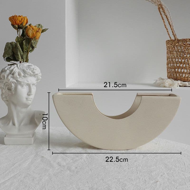 image-Simplicity Ceramic Vase Dry Flower Arrangement Home Decoration Ornament Living Room Display Art Vases