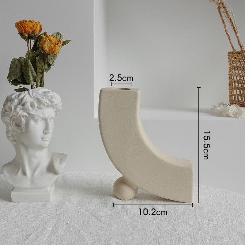 image-Simplicity Ceramic Vase Dry Flower Arrangement Home Decoration Ornament Living Room Display Art Vases
