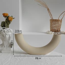 image-Simplicity Ceramic Vase Dry Flower Arrangement Home Decoration Ornament Living Room Display Art Vases