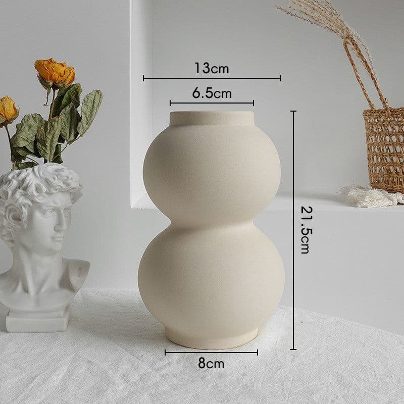 image-Simplicity Ceramic Vase Dry Flower Arrangement Home Decoration Ornament Living Room Display Art Vases