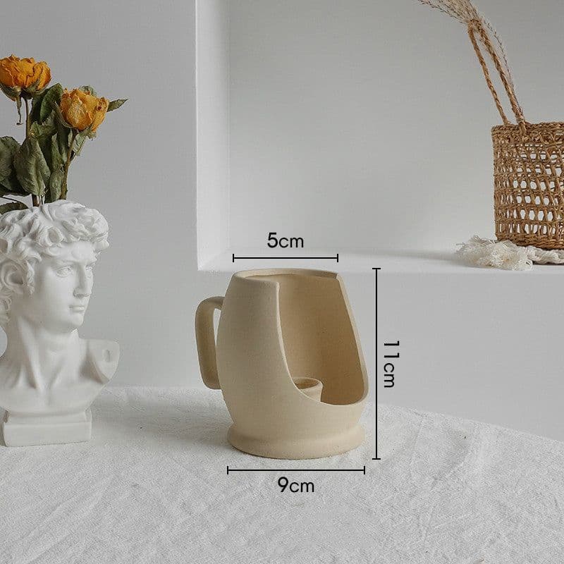 image-Simplicity Ceramic Vase Dry Flower Arrangement Home Decoration Ornament Living Room Display Art Vases