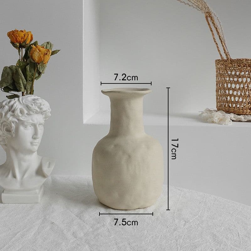 image-Simplicity Ceramic Vase Dry Flower Arrangement Home Decoration Ornament Living Room Display Art Vases