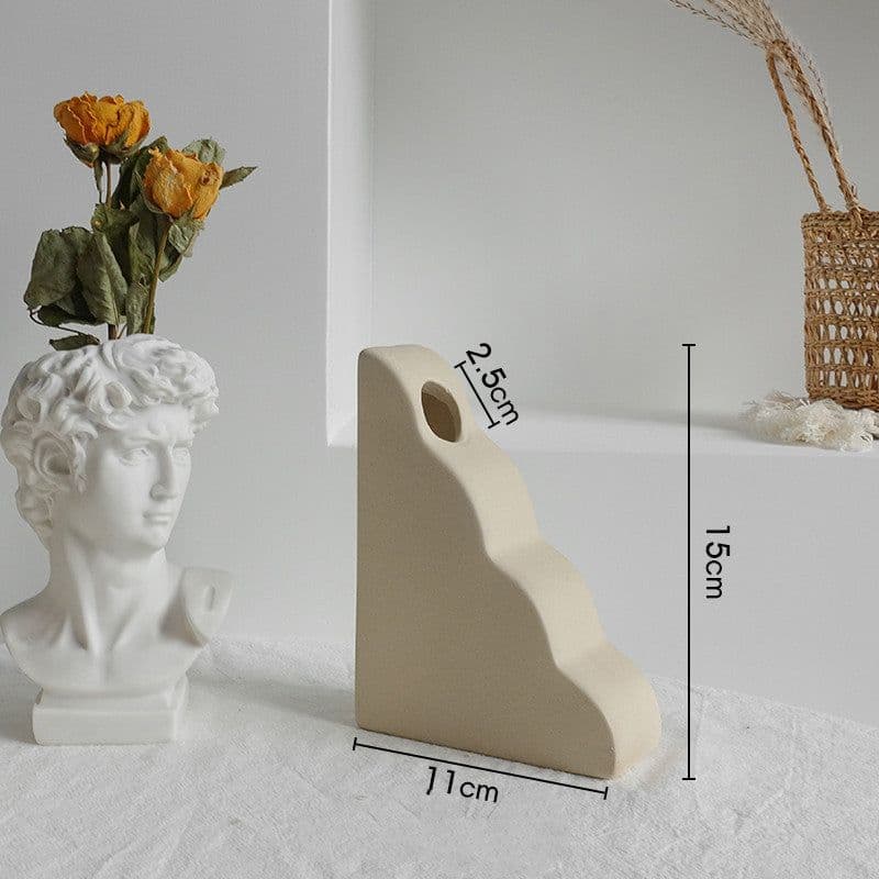 image-Simplicity Ceramic Vase Dry Flower Arrangement Home Decoration Ornament Living Room Display Art Vases
