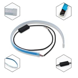 image-Led DRL Car Daytime Running Lights Flexible Waterproof Auto Turn Signal Yellow Brake Side Headlights Light Car Accessories