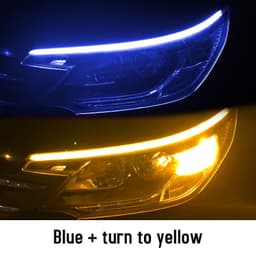 image-Led DRL Car Daytime Running Lights Flexible Waterproof Auto Turn Signal Yellow Brake Side Headlights Light Car Accessories
