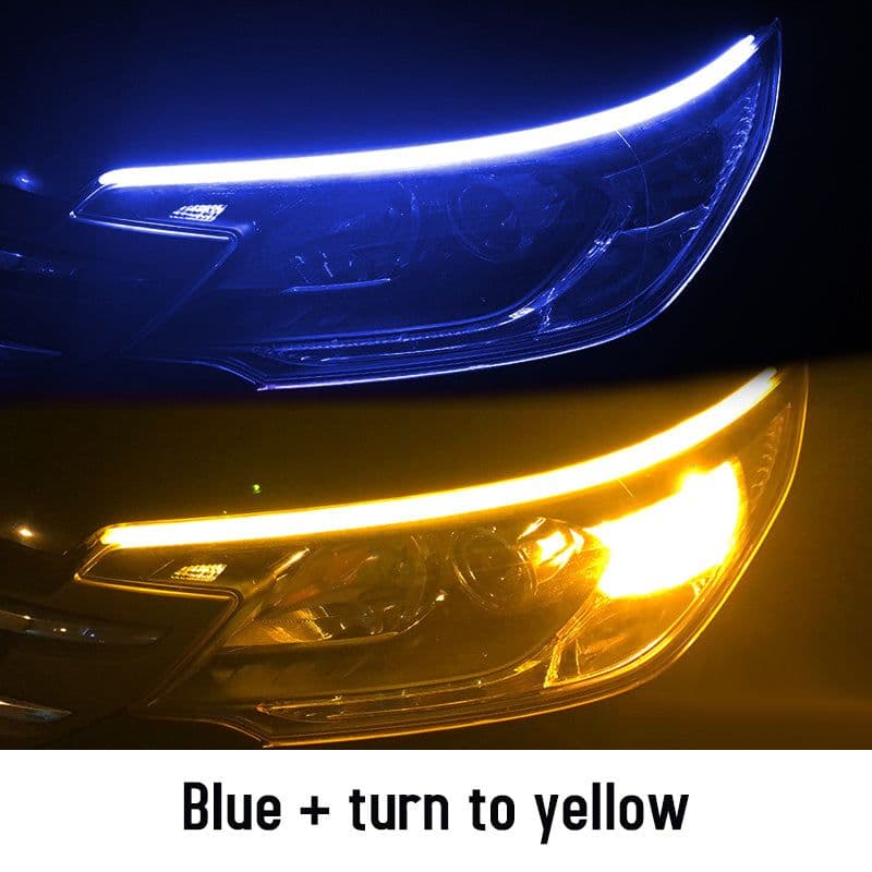 image-Led DRL Car Daytime Running Lights Flexible Waterproof Auto Turn Signal Yellow Brake Side Headlights Light Car Accessories