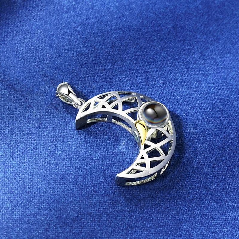 image-Sun Moon Shape Couple Personalized Necklaces Wedding Birthday Jewelry Languages I Love You Projection Pendant Necklace Gifts
