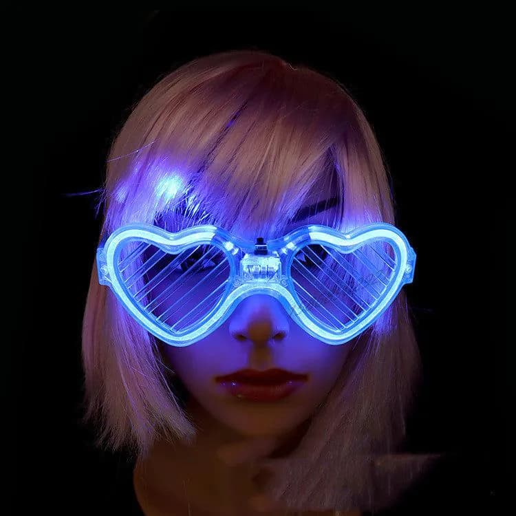 image-Luminous Glasses LED Light Up Glasses Party Decoration Purple Color Luminous Shutter Shades Glow Glasses Children Adults Holiday Accessories Gift