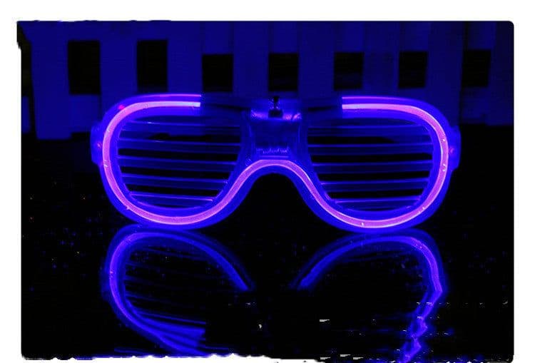 image-Luminous Glasses LED Light Up Glasses Party Decoration Purple Color Luminous Shutter Shades Glow Glasses Children Adults Holiday Accessories Gift