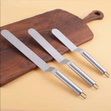 image-8 Inch Stainless Steel Cake Spatula Curved Butter Spatula Baking Tool