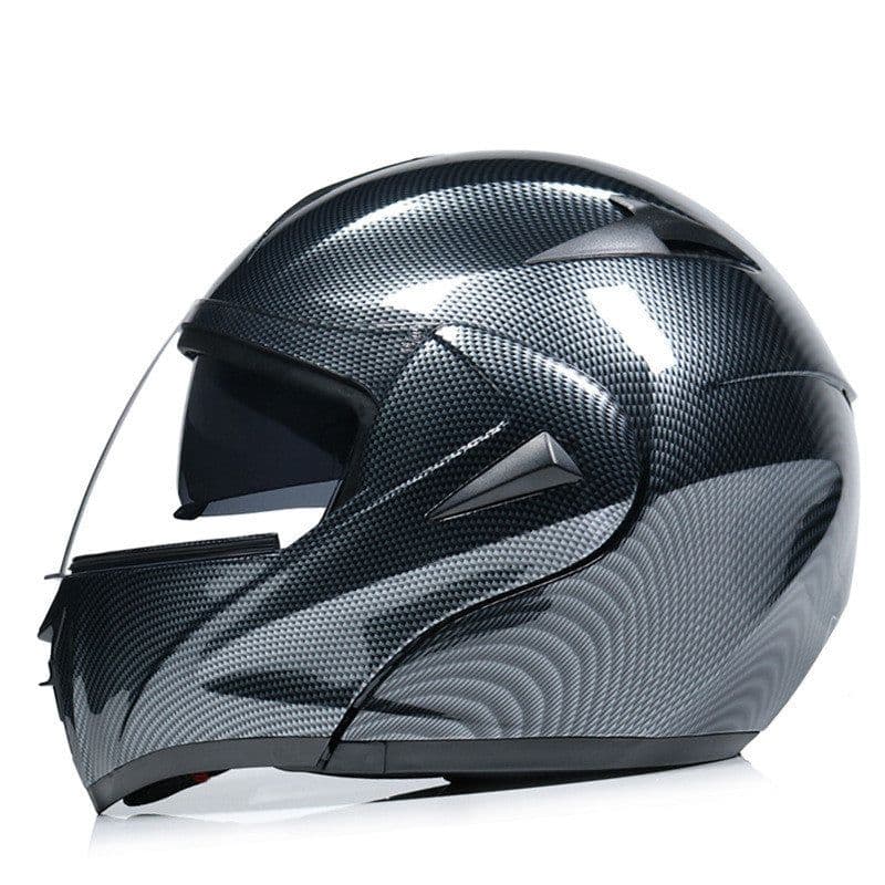 image-Motorcycle Uncovered Helmet Carbon Fiber Double Mirror Electric Bike Helmet Men and Women