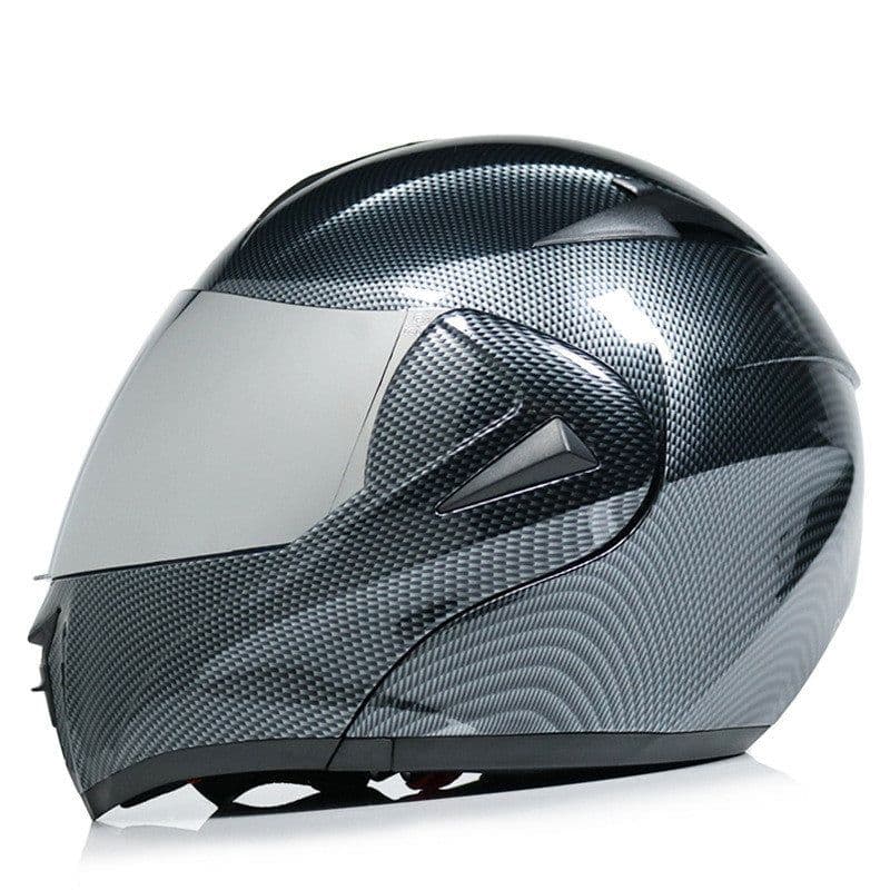 image-Motorcycle Uncovered Helmet Carbon Fiber Double Mirror Electric Bike Helmet Men and Women