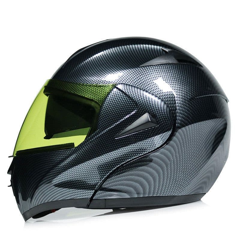 image-Motorcycle Uncovered Helmet Carbon Fiber Double Mirror Electric Bike Helmet Men and Women