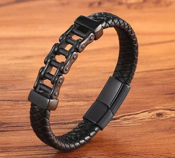 image-Leather Leather Braided Bracelet, Leather Bracelet, Custom Leather Bracelet, Men'S Cowhide Jewelry