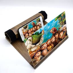 image-Mobile Phone Volume Magnifier Wood Grain 3D Mobile Phone Screen Magnifier HD